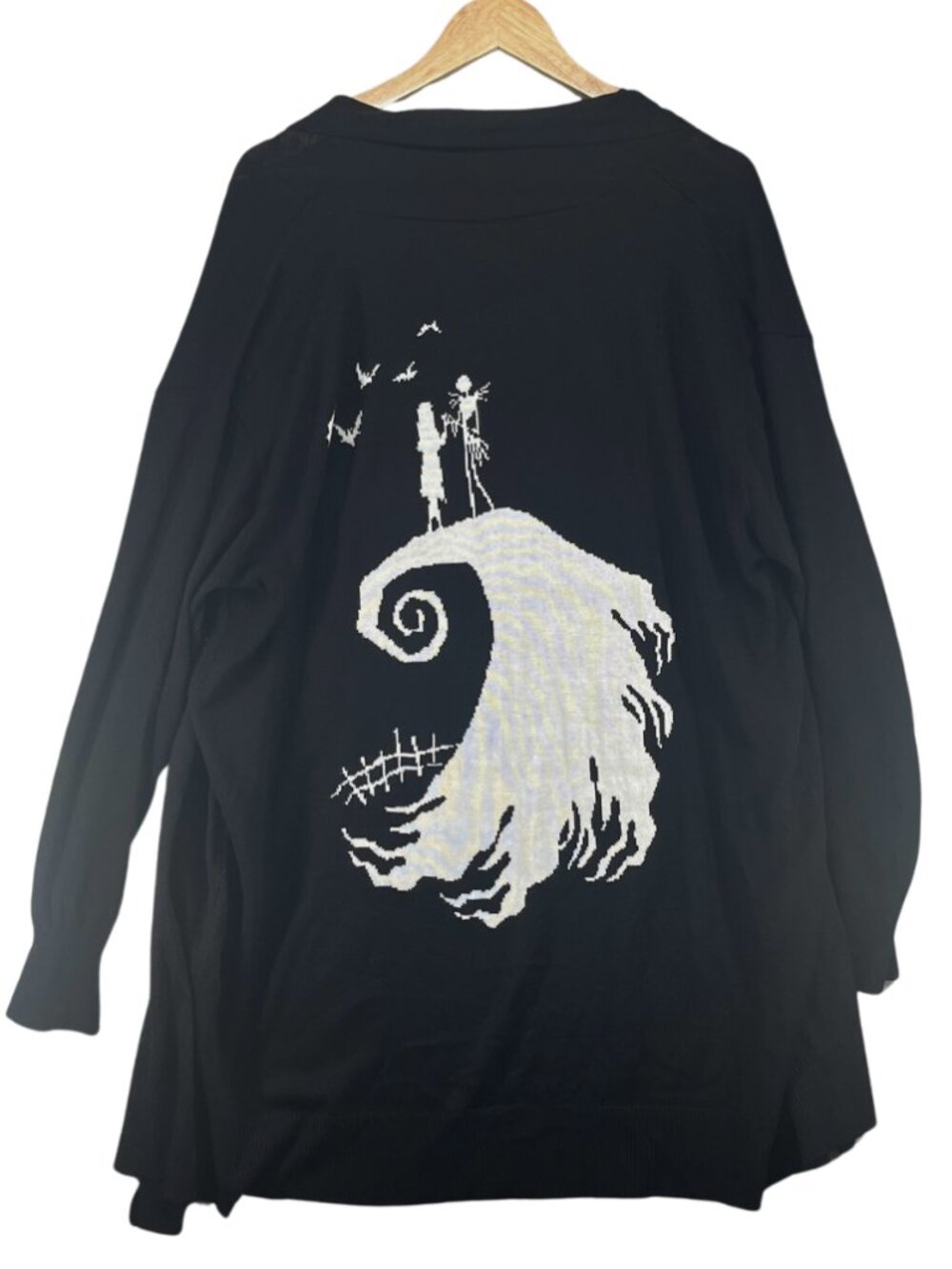 Black Disney Nightmare Before Christmas Cardigan Jack Skellington and Sally XL